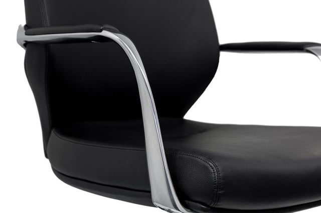 Ravello Midback Leather Chair with Arms-Office Chairs-Customer Pick Up-Commercial Traders - Office Furniture