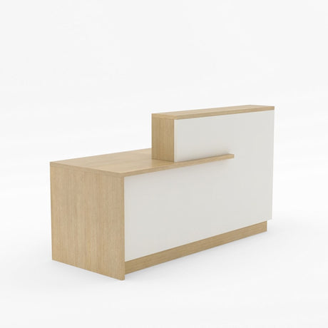 Wanaka Reception Counter-Reception Furniture-Refined Oak-1800 wide-North Island Delivery-Commercial Traders - Office Furniture