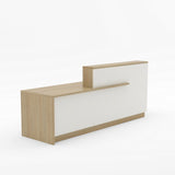 Wanaka Reception Counter-Reception Furniture-Classic Oak-2400 wide-North Island Delivery-Commercial Traders - Office Furniture