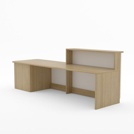 Hamilton Reception Counter - Wheelchair Accessible-Reception Furniture-Classic Oak-2400 wide-North Island Delivery-Commercial Traders - Office Furniture