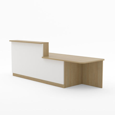 Hamilton Reception Counter - Wheelchair Accessible-Reception Furniture-Classic Oak-3000 wide-North Island Delivery-Commercial Traders - Office Furniture