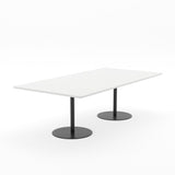 Essentials Table 2400 x 1200 - Rectangular-Meeting Room Furniture-Snowdrift-Black Disc Base-North Island Delivery-Commercial Traders - Office Furniture