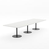 Essentials Table 3000 x 1200 - Rectangular-Meeting Room Furniture-Snowdrift-Black-North Island Delivery-Commercial Traders - Office Furniture