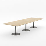 Essentials Table 3000 x 1200 - Rectangular-Meeting Room Furniture-Refined Oak-Black-North Island Delivery-Commercial Traders - Office Furniture