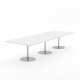 Essentials Table 3600 x 1200 - Rectangular-Meeting Room Furniture-Snowdrift-Brushed Chrome-North Island Delivery-Commercial Traders - Office Furniture