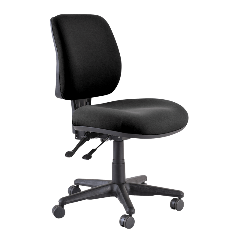 Buro Roma 2 Chair - Mid Back-Office Chairs-Black - Quickship-No Thanks-Flat Pack Please-Commercial Traders - Office Furniture