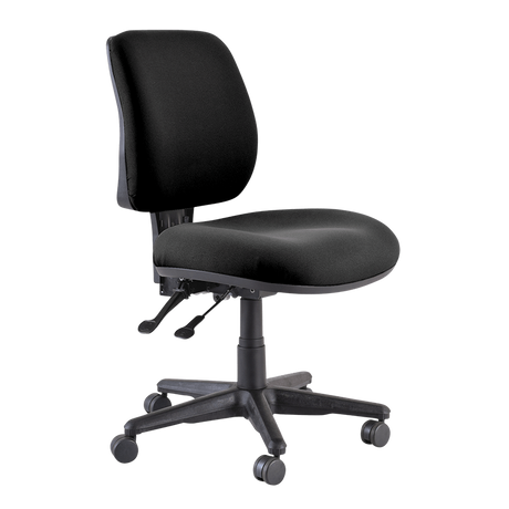 Buro Roma 2 Chair - Mid Back-Office Chairs-Black - Quickship-No Thanks-Flat Pack Please-Commercial Traders - Office Furniture