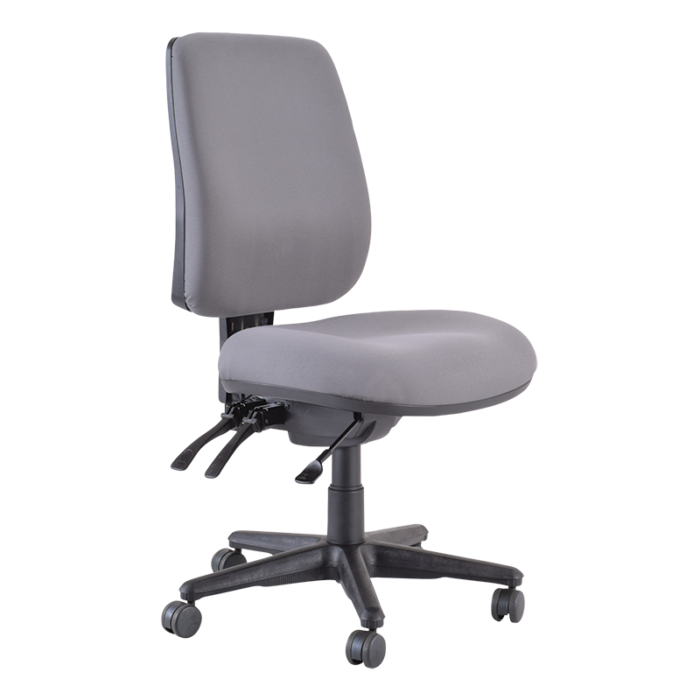 Buro Roma 3 Chair - High Back-Office Chairs-Charcoal-No Thanks-Flat Pack Please-Commercial Traders - Office Furniture