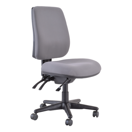 Buro Roma 3 Chair - High Back-Office Chairs-Charcoal-No Thanks-Flat Pack Please-Commercial Traders - Office Furniture