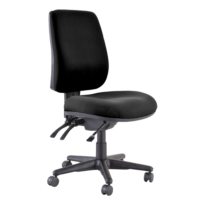 Buro Roma 3 Chair - High Back-Office Chairs-Black - Quickship-No Thanks-Flat Pack Please-Commercial Traders - Office Furniture