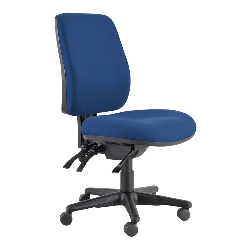 Buro Roma 3 Chair - High Back-Office Chairs-Dark Blue - Quickship-No Thanks-Flat Pack Please-Commercial Traders - Office Furniture