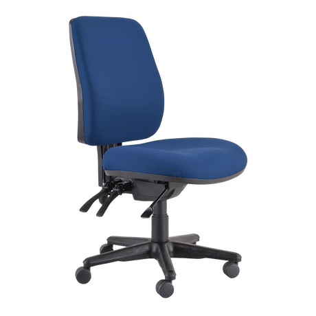 Buro Roma 3 Chair - High Back-Office Chairs-Dark Blue - Quickship-No Thanks-Flat Pack Please-Commercial Traders - Office Furniture