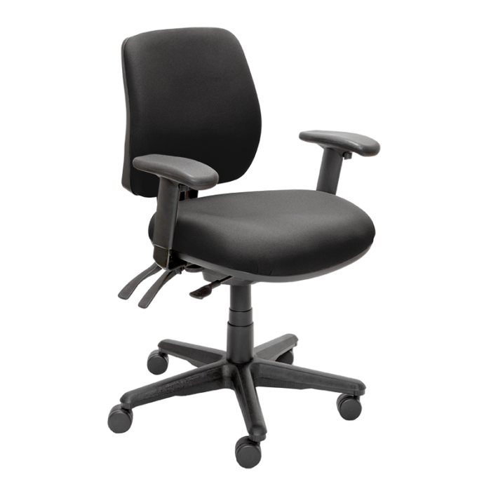 Buro Roma 3 Chair - Mid Back-Office Chairs-Black - Quickship-Yes Please-Assembled - Other Areas-Commercial Traders - Office Furniture