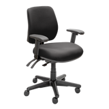 Buro Roma 3 Chair - Mid Back-Office Chairs-Black - Quickship-Yes Please-Assembled - Other Areas-Commercial Traders - Office Furniture