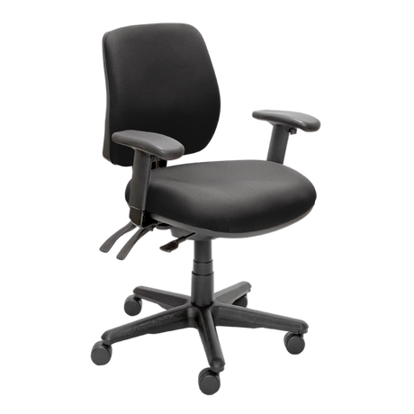 Buro Roma 3 Chair - Mid Back-Office Chairs-Black - Quickship-Yes Please-Assembled - Other Areas-Commercial Traders - Office Furniture