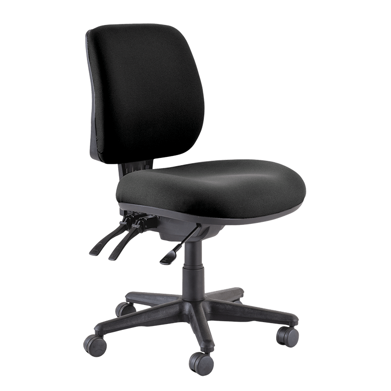 Buro Roma 3 Chair - Mid Back-Office Chairs-Black - Quickship-No Thanks-Assembled - Other Areas-Commercial Traders - Office Furniture