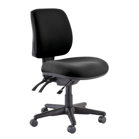 Buro Roma 3 Chair - Mid Back-Office Chairs-Black - Quickship-No Thanks-Assembled - Other Areas-Commercial Traders - Office Furniture