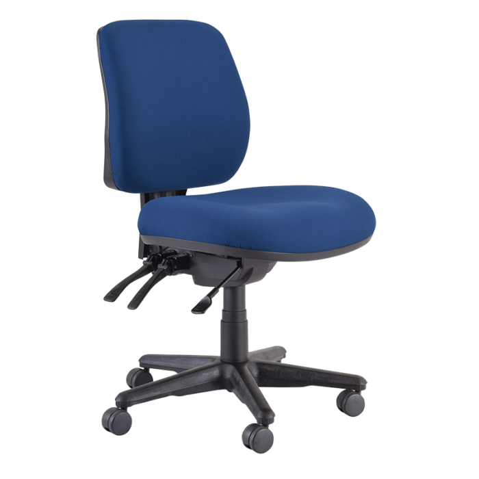 Buro Roma 3 Chair - Mid Back-Office Chairs-Dark Blue - Quickship-No Thanks-Assembled - Other Areas-Commercial Traders - Office Furniture