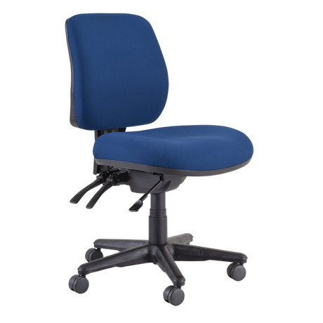 Buro Roma 3 Chair - Mid Back-Office Chairs-Dark Blue - Quickship-No Thanks-Assembled - Other Areas-Commercial Traders - Office Furniture