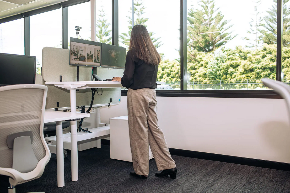 Buro Syntra Height Adjustable Desk-Desking-1500 x 750-Black-Commercial Traders - Office Furniture