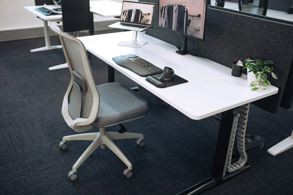 Buro Syntra Height Adjustable Desk-Desking-1500 x 750-Black-Commercial Traders - Office Furniture