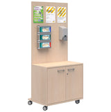 Sanitation Station With Cupboard-Storage-Refined Oak-Auckland Only-Commercial Traders - Office Furniture