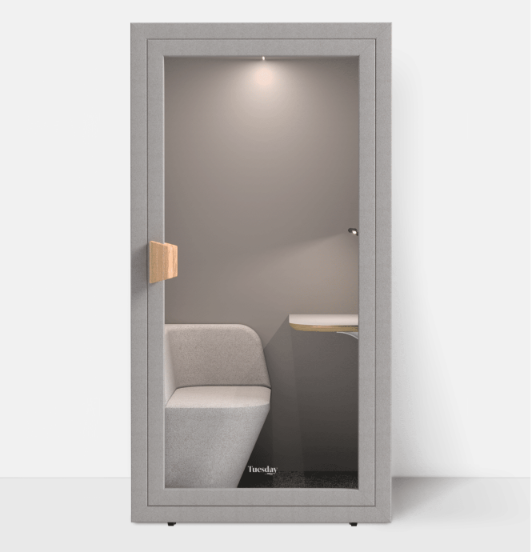 Tuesday Single Booth V2-Acoustic-Storm Grey-Commercial Traders - Office Furniture