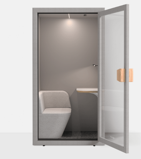 Tuesday Single Booth V2-Acoustic-Storm Grey-Commercial Traders - Office Furniture