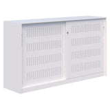 Fortis Steel Storage Sliding Door Cabinet-Office Storage-1020H x 1800L-White-Keyed Locking-Commercial Traders - Office Furniture