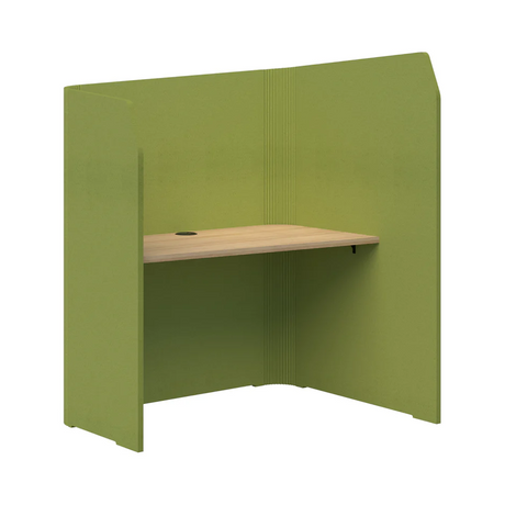 Sonic Focus Pod-Office Pods-Banana Green-Classic Oak-RH - low side to left-Commercial Traders - Office Furniture