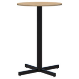 Star Bar Leaner - Round-Barleaners-700D-Classic Oak-Black-Commercial Traders - Office Furniture