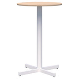 Star Bar Leaner - Round-Barleaners-700D-Refined Oak-White-Commercial Traders - Office Furniture