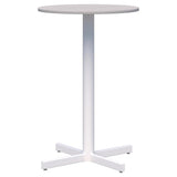 Star Bar Leaner - Round-Barleaners-700D-Silver Strata-White-Commercial Traders - Office Furniture