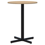 Star Bar Leaner - Round-Barleaners-800D-Classic Oak-Black-Commercial Traders - Office Furniture