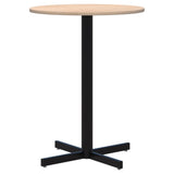 Star Bar Leaner - Round-Barleaners-800D-Refined Oak-Black-Commercial Traders - Office Furniture