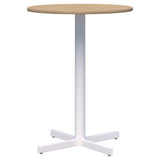 Star Bar Leaner - Round-Barleaners-800D-Classic Oak-White-Commercial Traders - Office Furniture