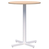 Star Bar Leaner - Round-Barleaners-800D-Refined Oak-White-Commercial Traders - Office Furniture