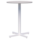 Star Bar Leaner - Round-Barleaners-800D-Silver Strata-White-Commercial Traders - Office Furniture