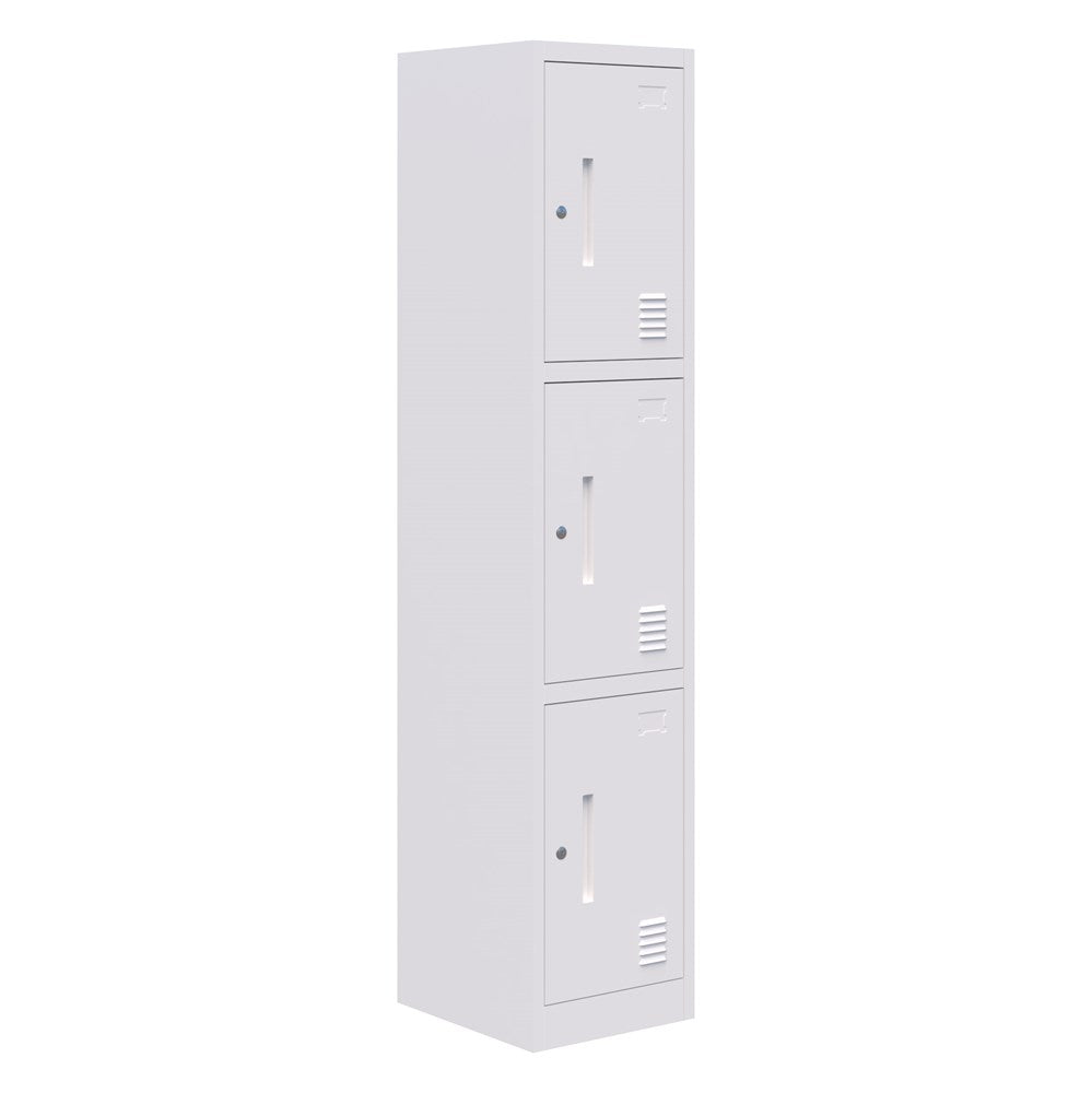 Fortis Steel Storage Locker-Office Storage-3 Door-Keyed Locking-Commercial Traders - Office Furniture