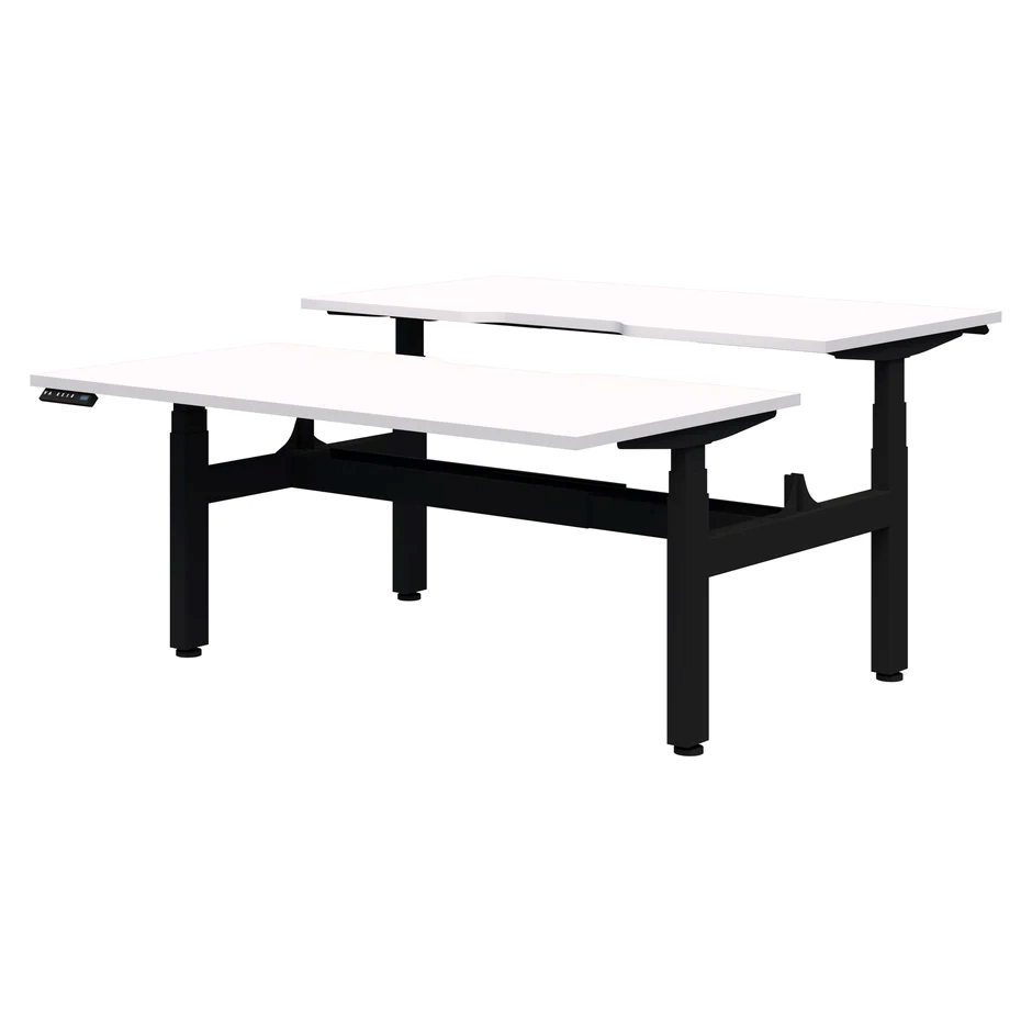 Alti Rapid Premium Electric 2 Pod Back to Back-Office Pods-2x1500x800-Snow Velvet-Black-Commercial Traders - Office Furniture