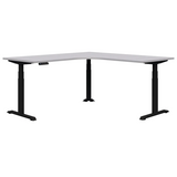 Summit ii Electric 90° Corner Workstation Desk-Desking-1500 x 1500 x 700-SIlver Strata-Black-Commercial Traders - Office Furniture