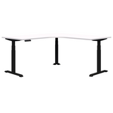Summit ii Electric 90° Corner Workstation Desk-Desking-1500 x 1500 x 700-Snow Velvet-Black-Commercial Traders - Office Furniture