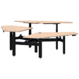 Summit ii Electric 120° Rotor 3 Pod Desk-Desking-Refined Oak-Black-1200 x 1200-Commercial Traders - Office Furniture