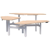 Summit ii Electric 120° Rotor 3 Pod Desk-Desking-Refined Oak-White-1200 x 1200-Commercial Traders - Office Furniture