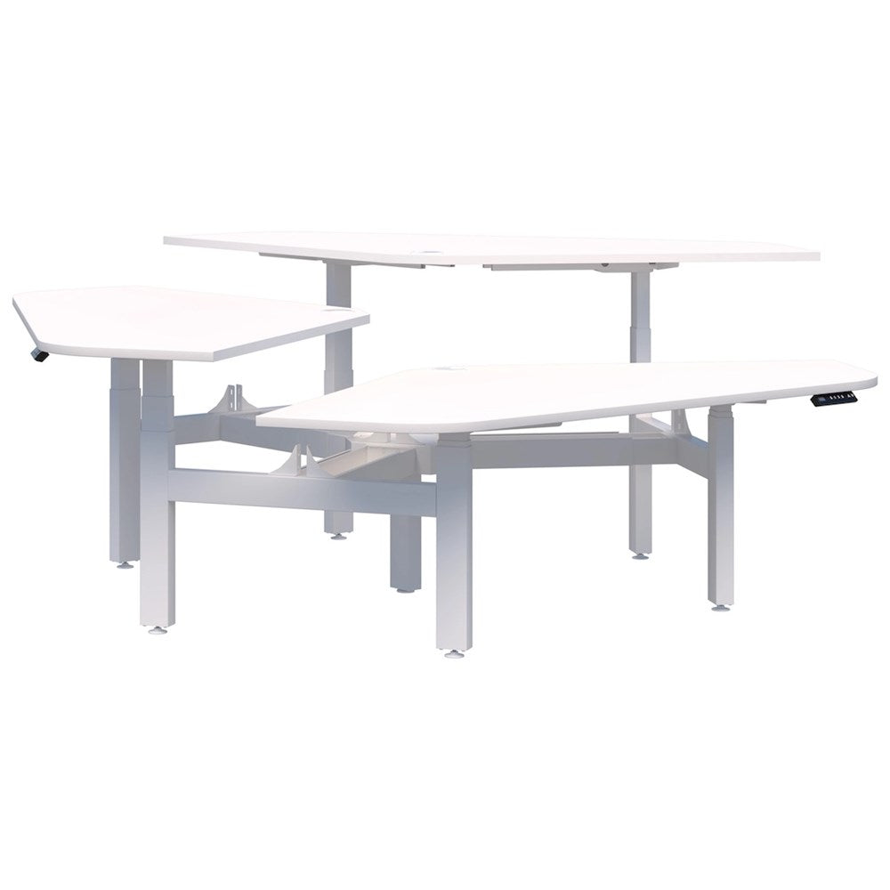 Summit ii Electric 120° Rotor 3 Pod Desk-Desking-Snow Velvet-White-1200 x 1200-Commercial Traders - Office Furniture