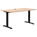 Summit ii Desk - Fixed Height-Desking-1200 x 700-Refined Oak-Black-Commercial Traders - Office Furniture