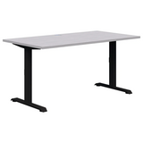 Summit ii Desk - Fixed Height-Desking-1200 x 700-SIlver Strata-Black-Commercial Traders - Office Furniture