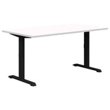 Summit ii Desk - Fixed Height-Desking-1200 x 700-Snow Velvet-Black-Commercial Traders - Office Furniture