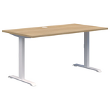 Summit ii Desk - Fixed Height-Desking-1200 x 700-Classic Oak-White-Commercial Traders - Office Furniture