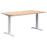 Summit ii Desk - Fixed Height-Desking-1200 x 700-Refined Oak-White-Commercial Traders - Office Furniture